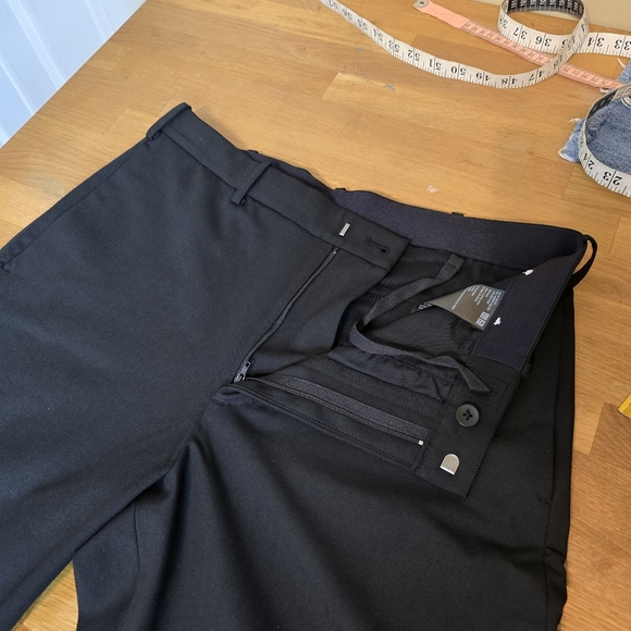 Uniqlo M Smart Ankle Black Pants Wool Like Waist 30-33" M - Picture 6 of 11